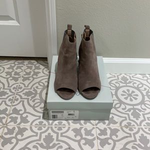 Sole Society Suede Open Toe Booties